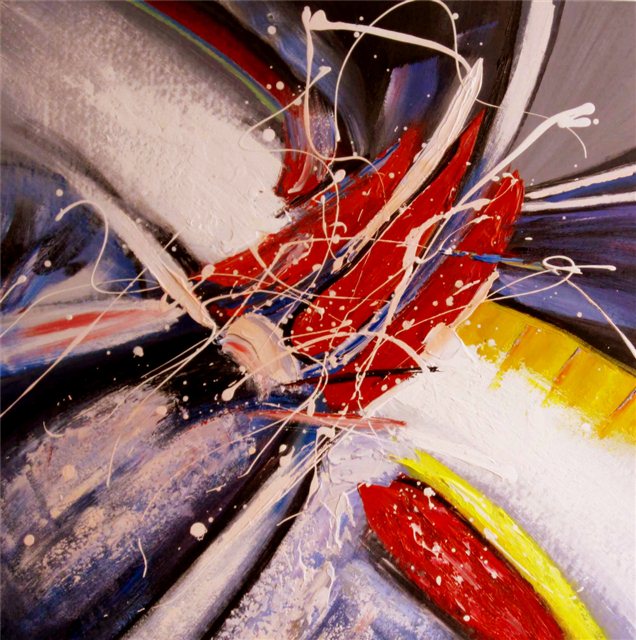 Abstract schilderij mess-up lijnen