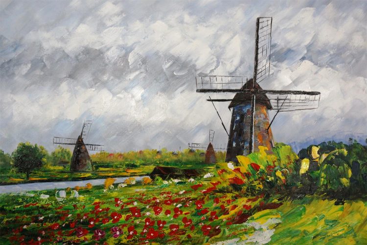 Schilderij “Hollandse molens”