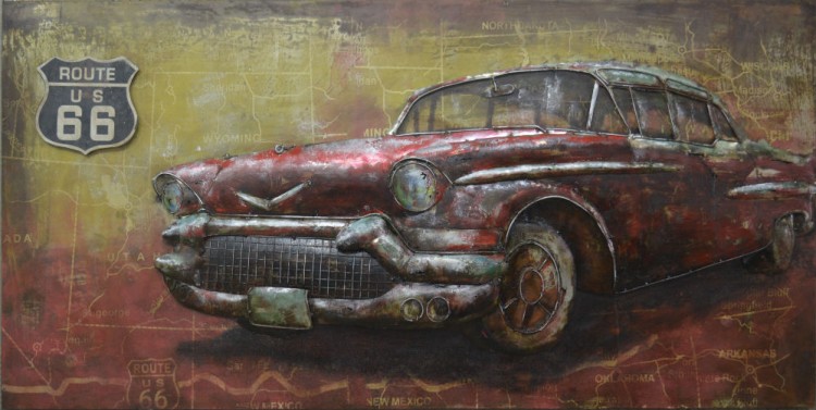 Metalen schilderij “Classic Cadillac”