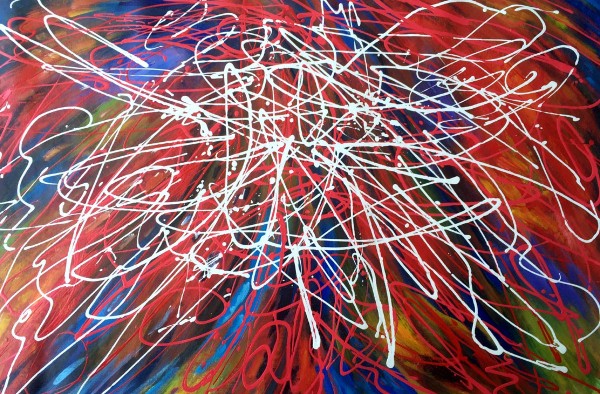 abstract schilderij gezellig lijnenspel