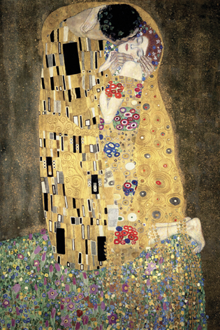 Aluminium schilderij “Gustav Klimt – The kiss” van Mondiart