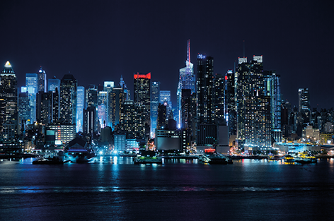 glas schilderij skyline foto new york night nacht 1950027