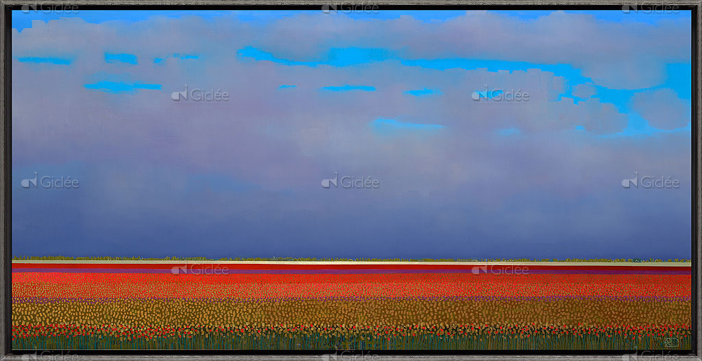 schilderij Red tulipfields Ton Dubbeldam 141553