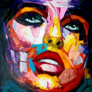 Schilderij “Kleurrijk vrouwengezicht”