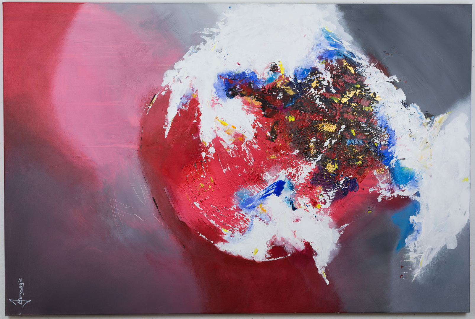 Verwonderlijk abstract schilderij Justin Estourgie #454 acryl 100x150cm AR-98