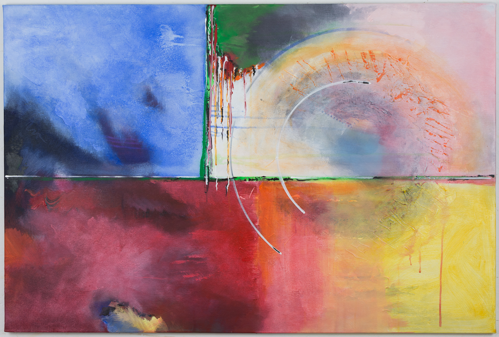 Ongekend abstract schilderij Justin Estourgie #468 acryl 80x120 cm BW-75