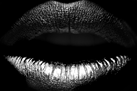 Black and white lips Lippen Zwart Wit Close up