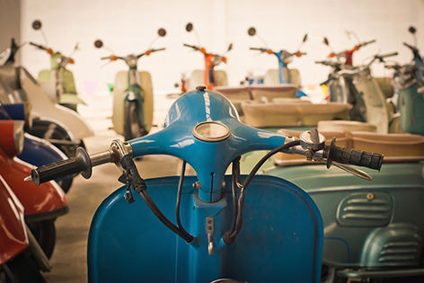Classic old motorcycle Brommer Vespa