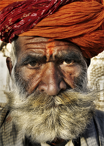 Old Indian man Close-up Gezicht