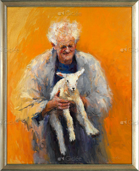 Oude man met lam