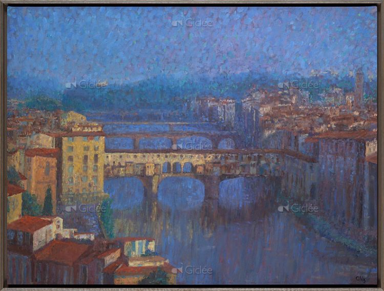 Giclée/reproductie “Ponte Vecchio, Florence” met certificaat