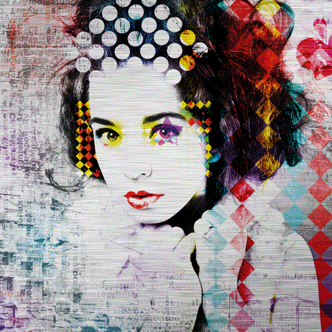 Contemporary poster Vrouw Portret Kleurrijk Gezicht Make-up