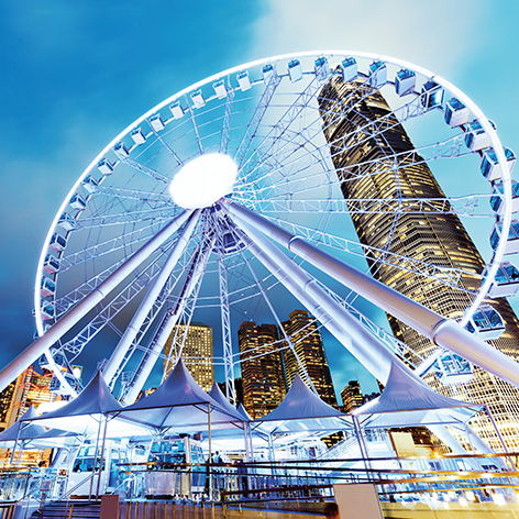 Hong Kong Observation Wheel Reuzenrad Stad Wolkenkrabber