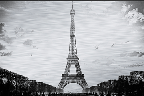 The Eiffel Tower, Paris Eifeltoren Architectuur Zwart wit