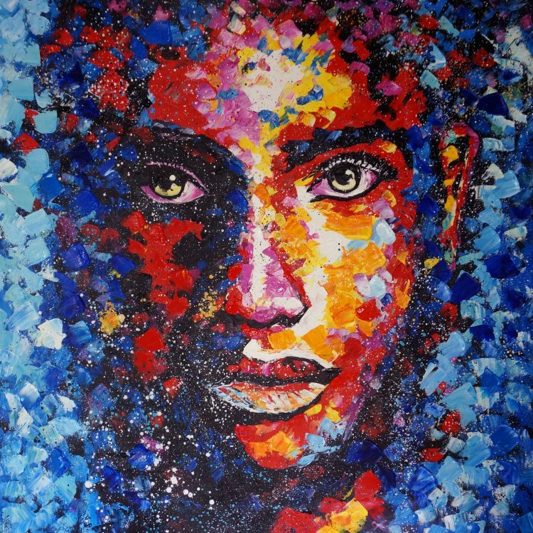 Schilderij “Colorful Woman (vierkant)”
