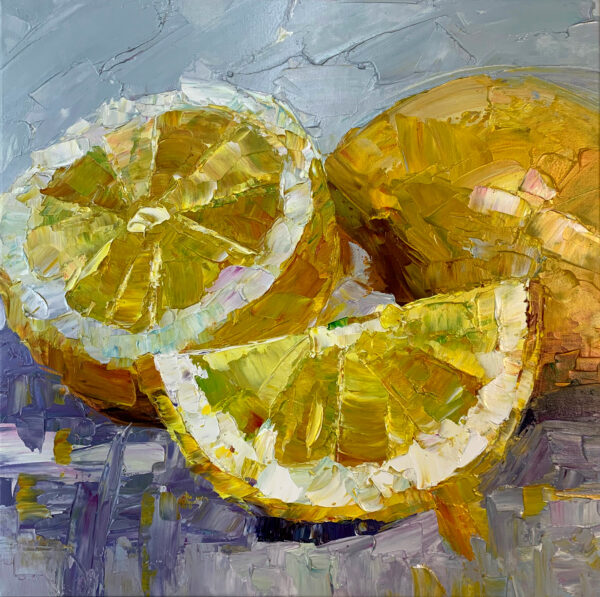 schilderij drie citroenen