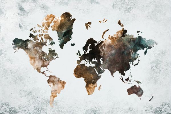wereld kaart schilderij