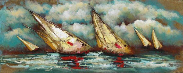 120 sailing with friends metalen schilderij