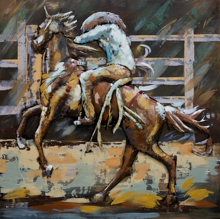 Metalen schilderij “Cowboy man”