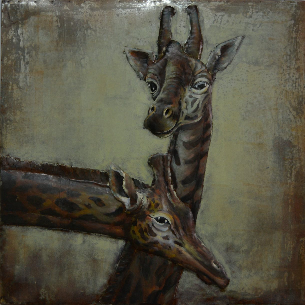Giraffe Giraffe metalen schilderij 142