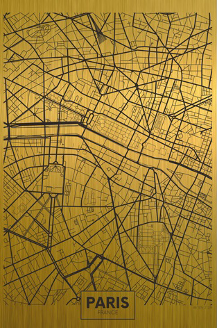 plattegrond parijs goud