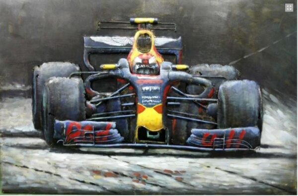 Metalen schilderij Formula One Red Bull
