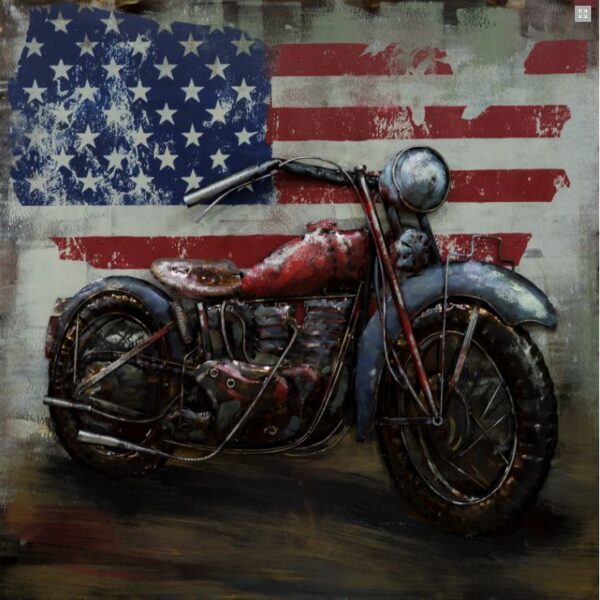 Metalen schilderij Harley Davidson USA