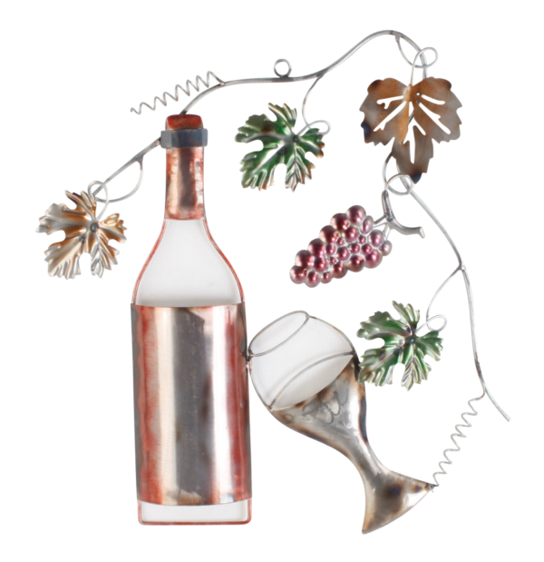 Metalen wanddecoratie Glass of Wine
