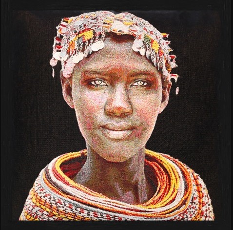 Vierkant Gobelin Samburu Girl Red van Mondiart