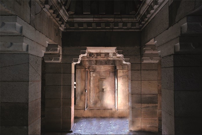 Aluminium schilderij ''Temple Entrance'' van MondiArt