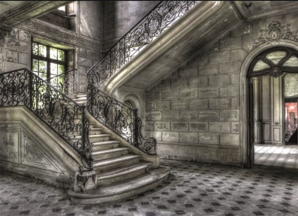 Wandkleed Stairs and doors van Mondiart