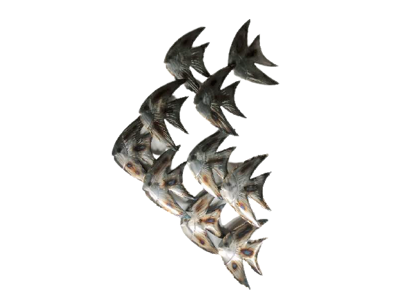 Metalen wanddecoratie Freshwater Angelfish