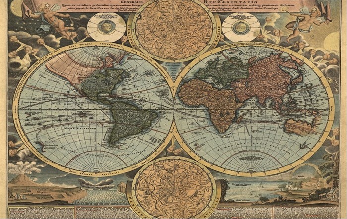 Design karpet Map of the world van MondiArt Wereldmap MA-KAR166