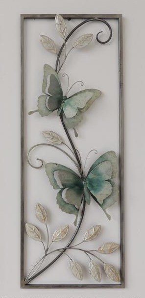 Omgaan Baby Verzoenen Metalen wanddecoratie "Papillon en rack" te koop @ Betaalbarekunst.nl.  Goedkoop en speels stukje kunst van metaal voor aan de muur.