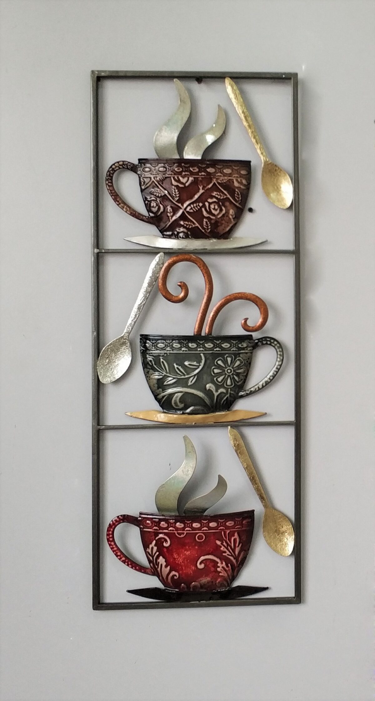 Metalen wanddecoratie More Tea than Coffee Thee Koffie GS-A35