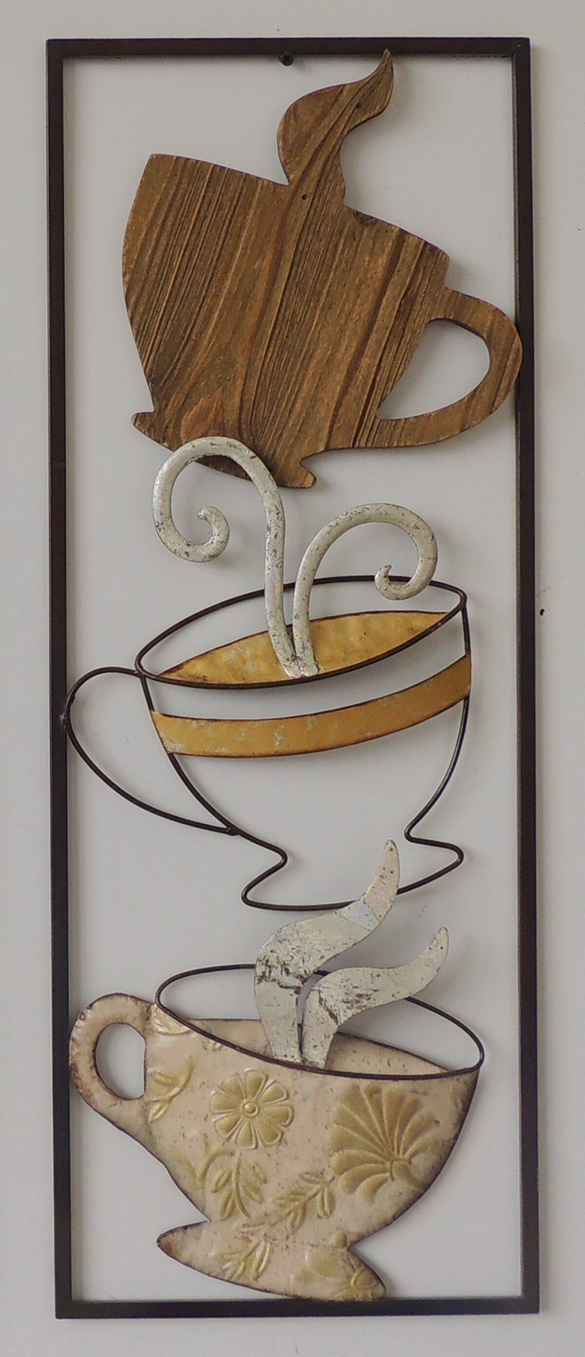 Metalen wanddecoratie Triple Coffee Break Koffie GS-A33