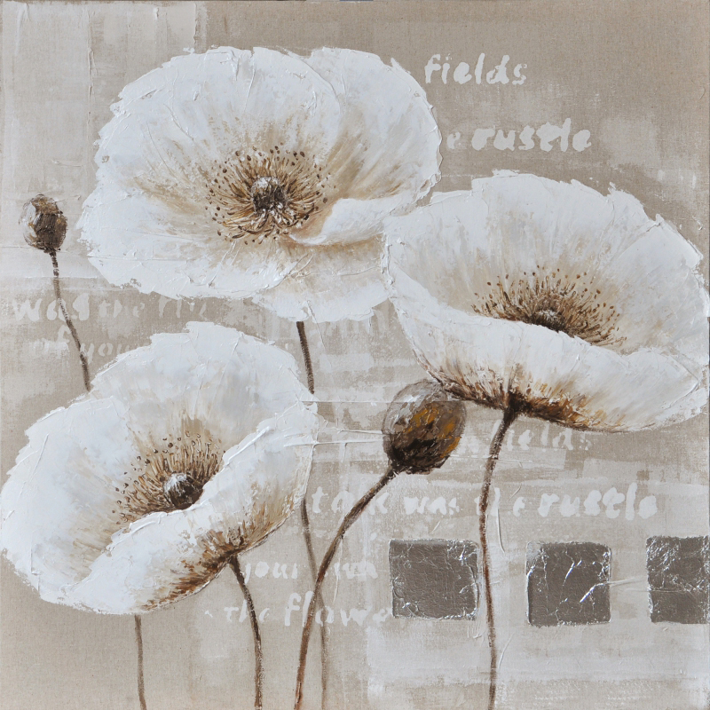 Schilderij White Blossom & Poems Bloemen Woorden GS-T0289