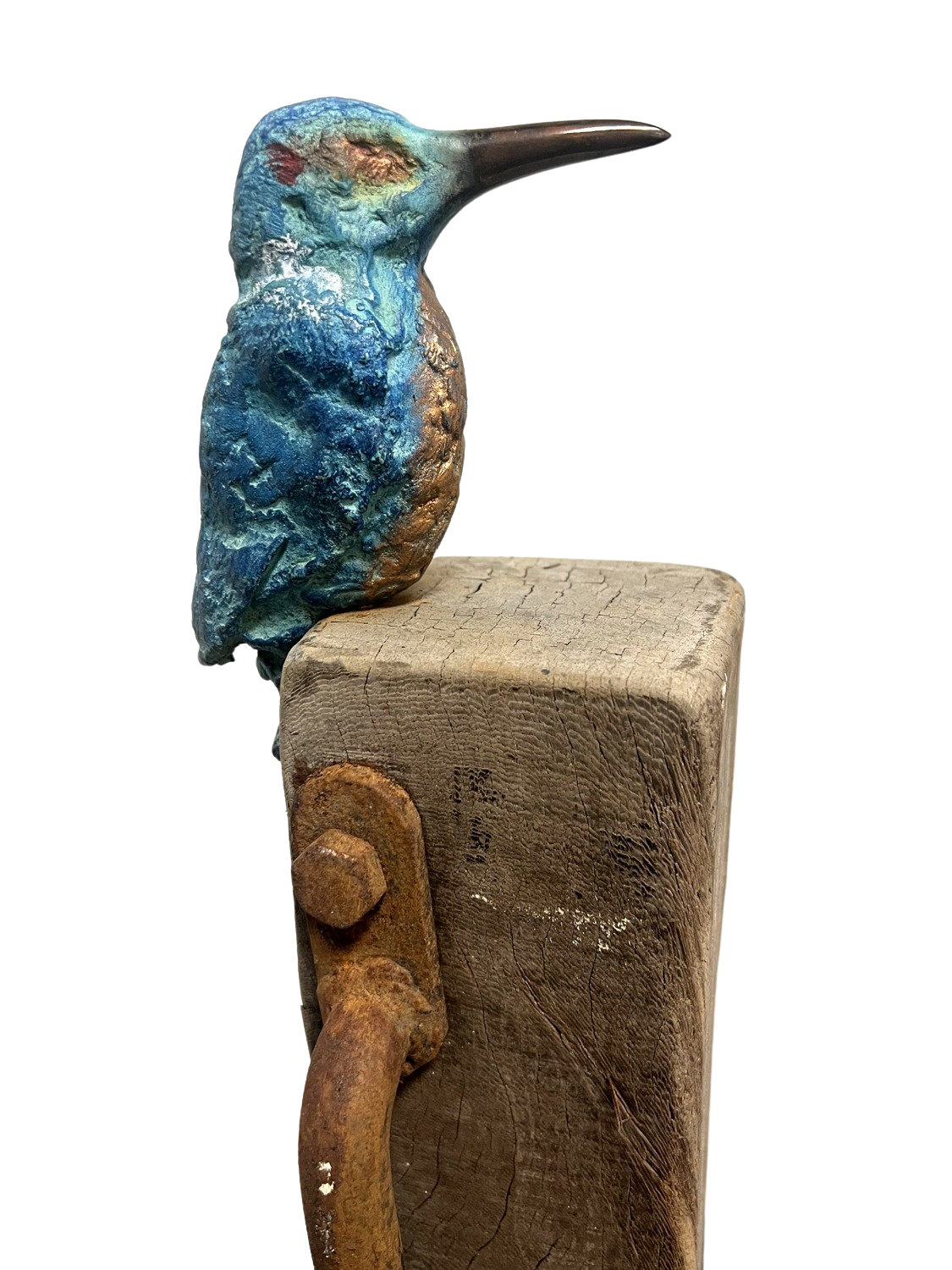 Bronzen ijsvogel (XL) op te koop Betaalbarekunst.nl. Dit bronzen beeld handgemaakt en van Nederlandse