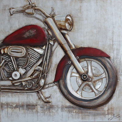 Schilderij Red Harley Motorfiets GS-Y2117