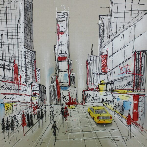 Schilderij Sketchy Time Square New York GS-Y2033B