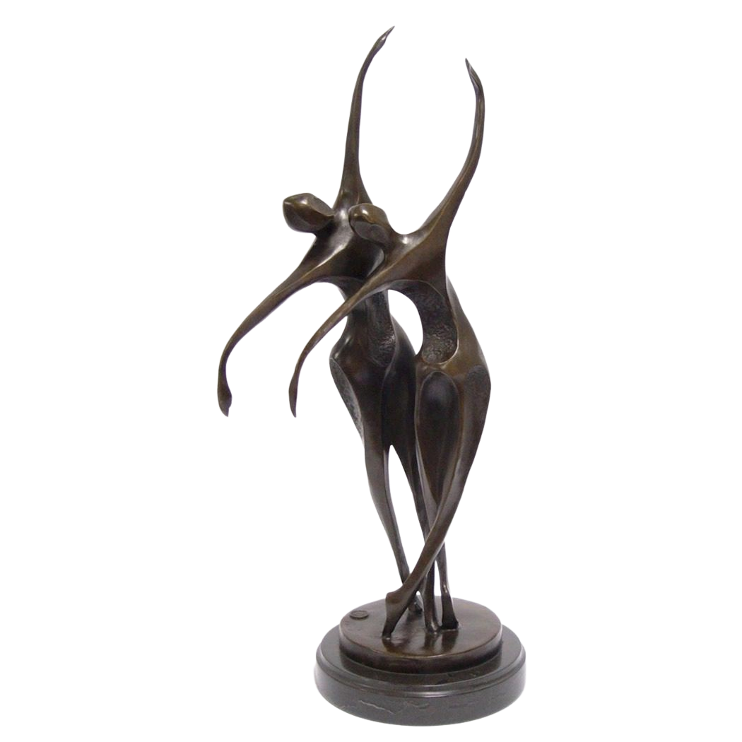 Klein koppel Aan de overkant Bronzen beeld "Perfectly Synchronised" te koop @ Betaalbarekunst.nl. Dit  stukje kunst van brons is een echte verrijking voor je huis.