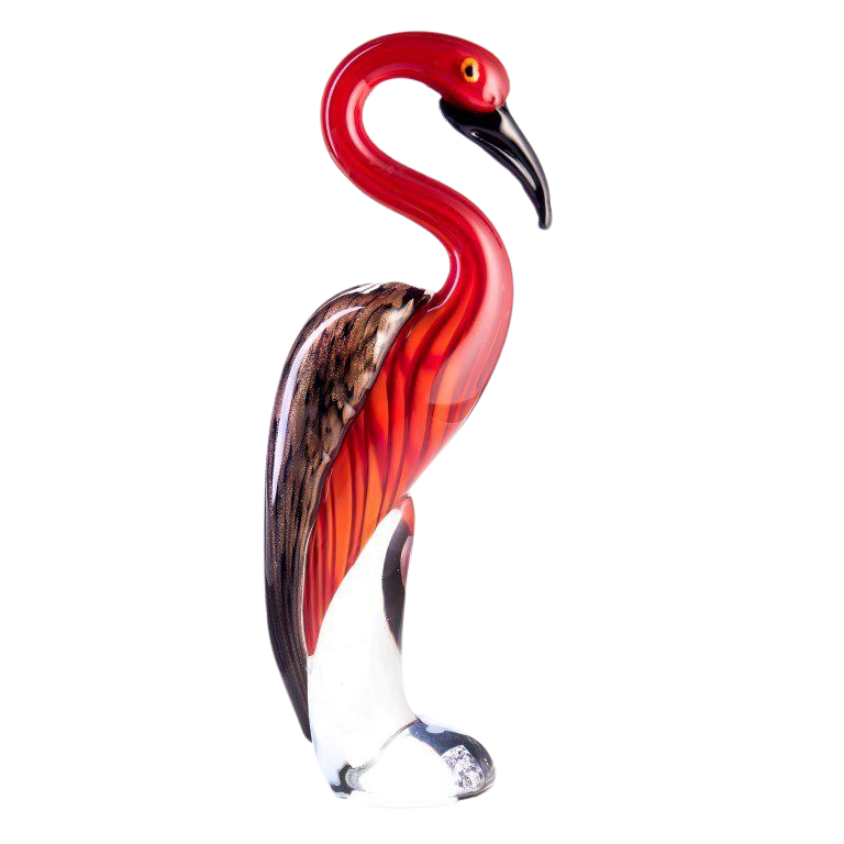 Glazen beeld "Flamingo Gaze" @ Betaalbarekunst.nl. Dit stukje kunst van glas is een echte verrijking voor je huis.