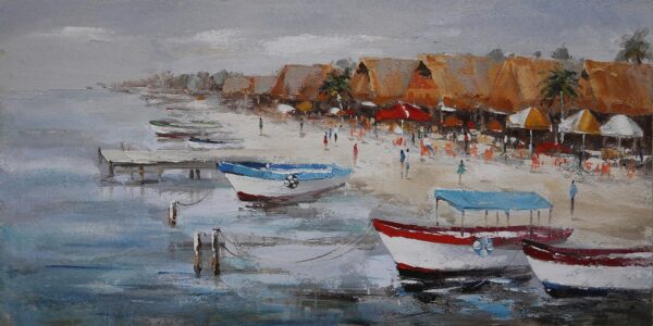 Schilderij Beach Day Strand Boten GS-F5229