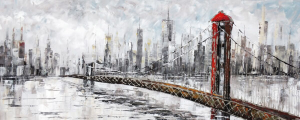 Schilderij Bridge to New York Amerika Wolkenkrabbers GS-P1154