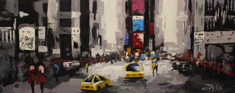 Schilderij “In Time Square”