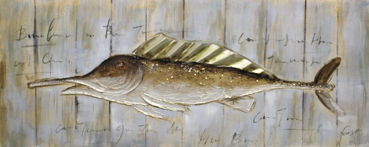Schilderij The Swordfish Zwaardvissen Tekst GS-Y2130