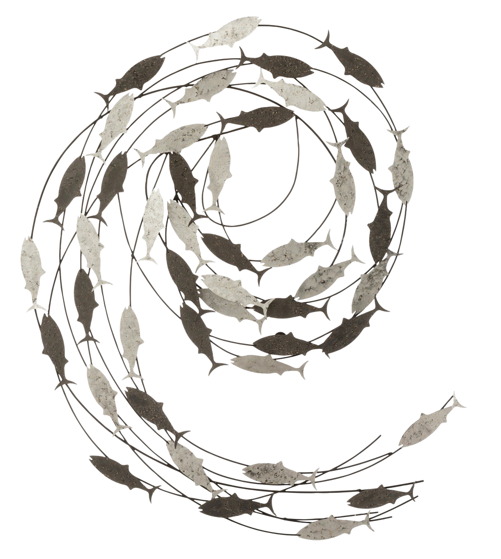 Metalen wanddecoratie Fish in Circle Vissen Cirkel JO-13993