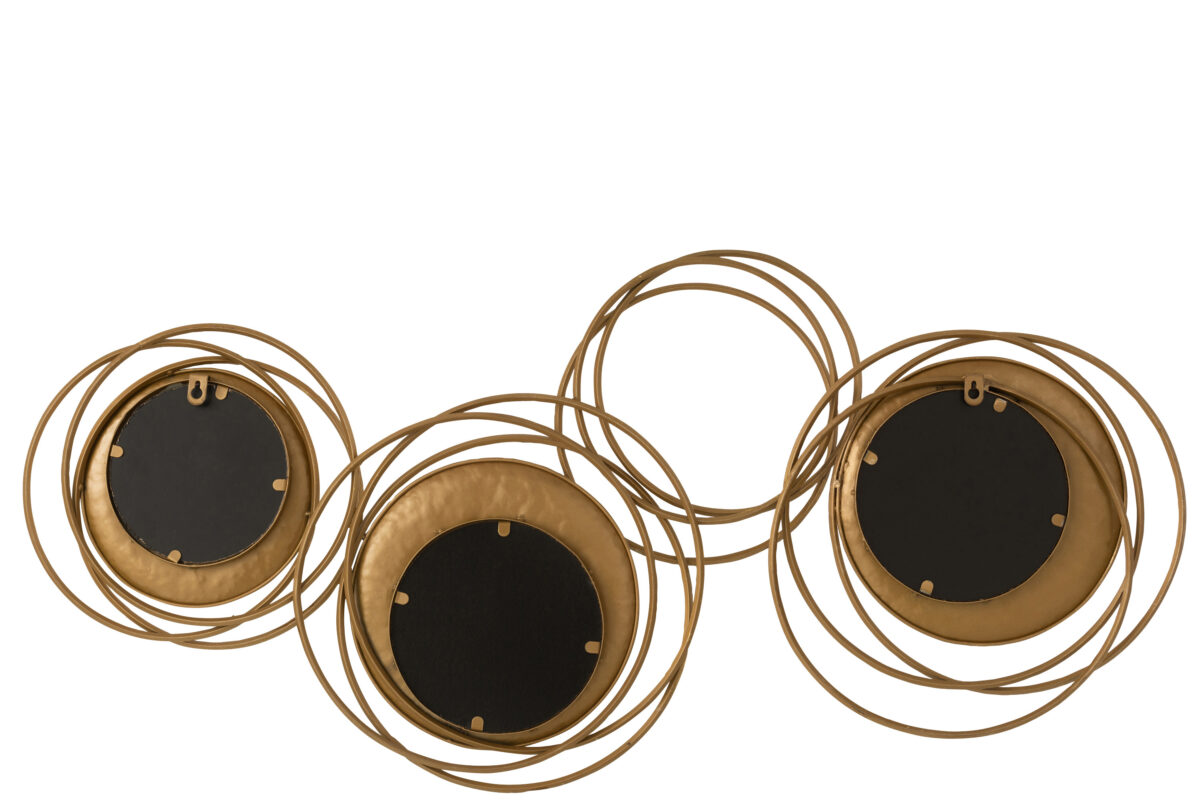 Metalen wanddecoratie Golden Spirals Ringen Cirkels Goud JO-15884 2