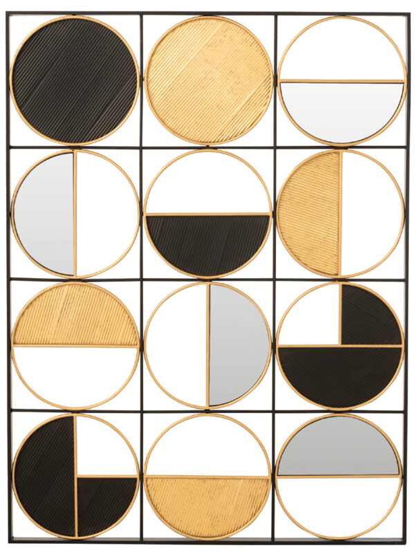 Metalen wanddecoratie Puzzling Patterns Rond Vierkant Decor JO-15885