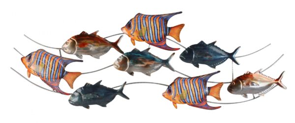 metalen wanddecoratie tropische vissen1494